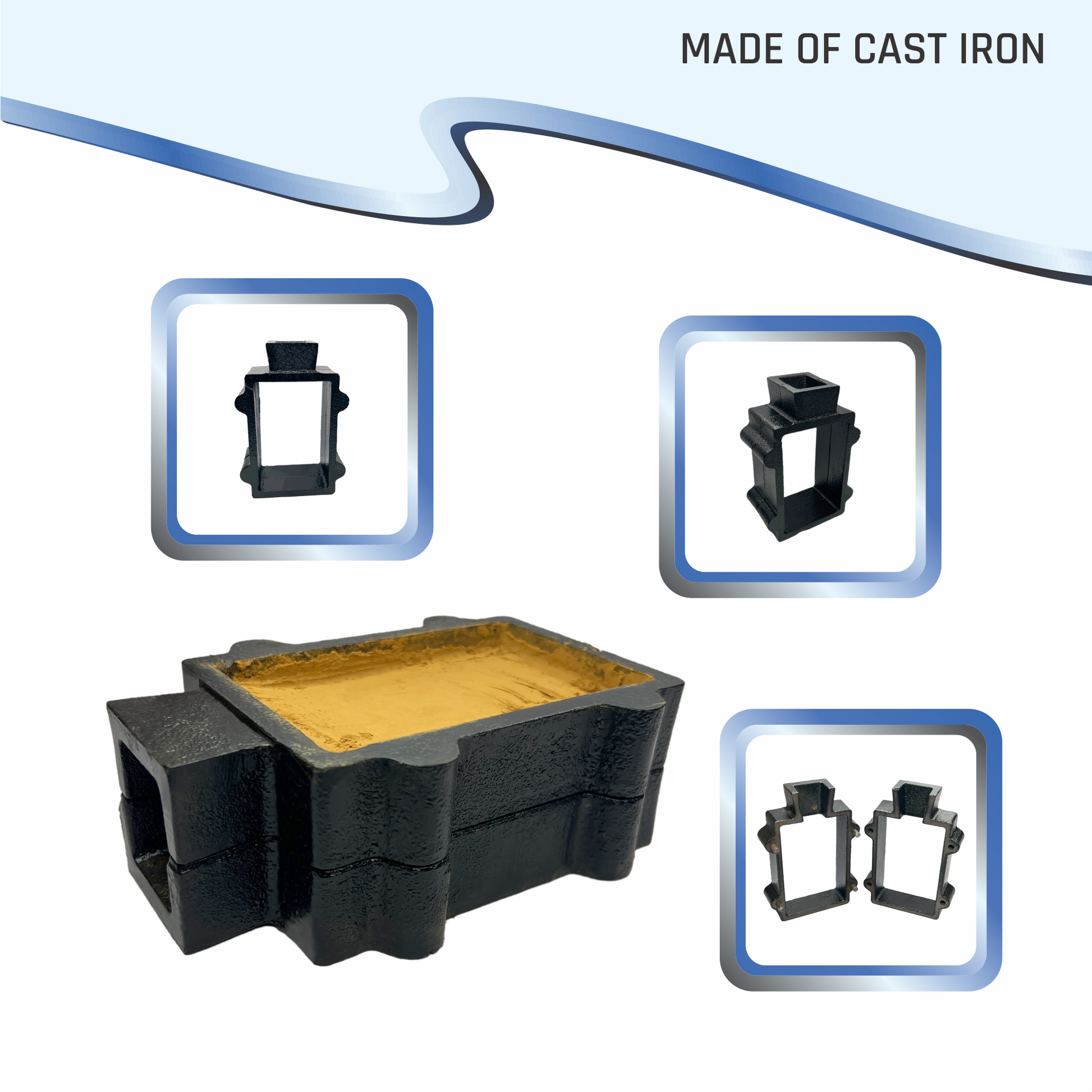 Cast Iron 2-Part Flask Mold for Sand Casting Jewelry Making Tool - Cast Iron