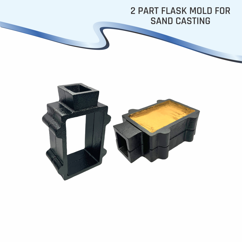 Cast Iron 2-Part Flask Mold for Sand Casting Jewelry Making Tool - Cast Iron