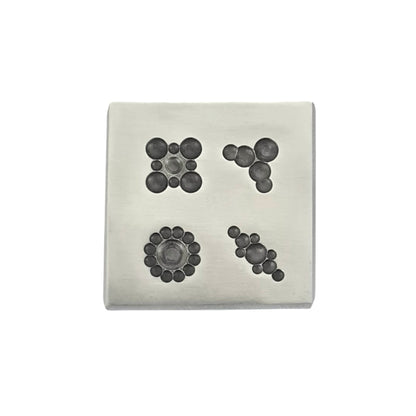 4 Impression Assorted Design Shot Plate - Silversmith Tools - Jewelry Making Die