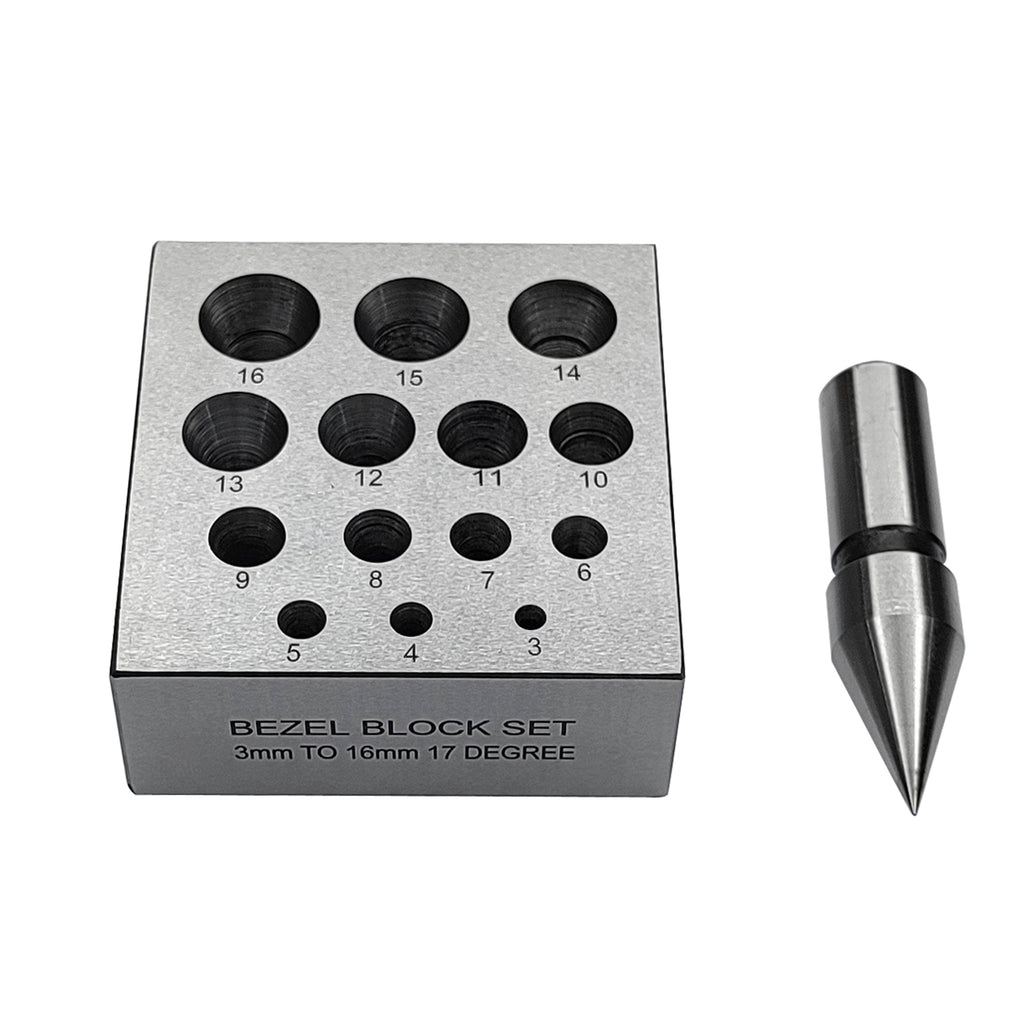 Round Bezel Block and Punch 17 Degree 3-16mm