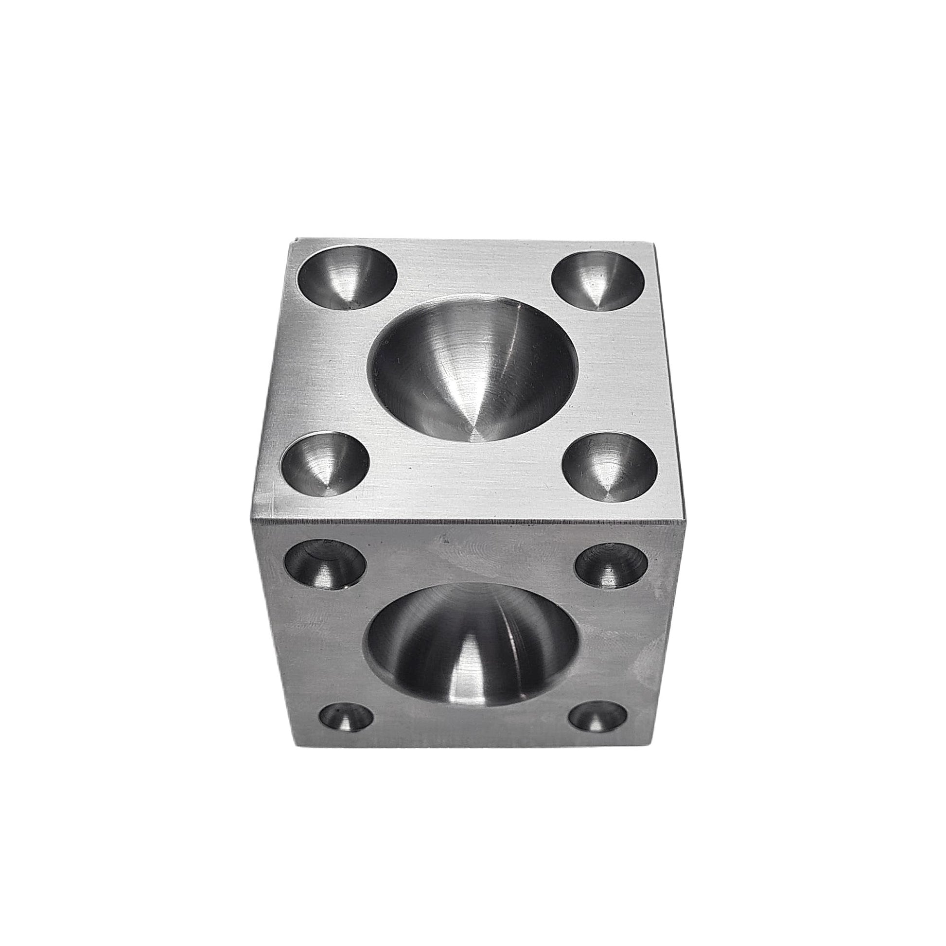 Steel Doming Block 2.5" x 2.5" x 2.5" Dapping -Jewelry Making Metal Forming Tool