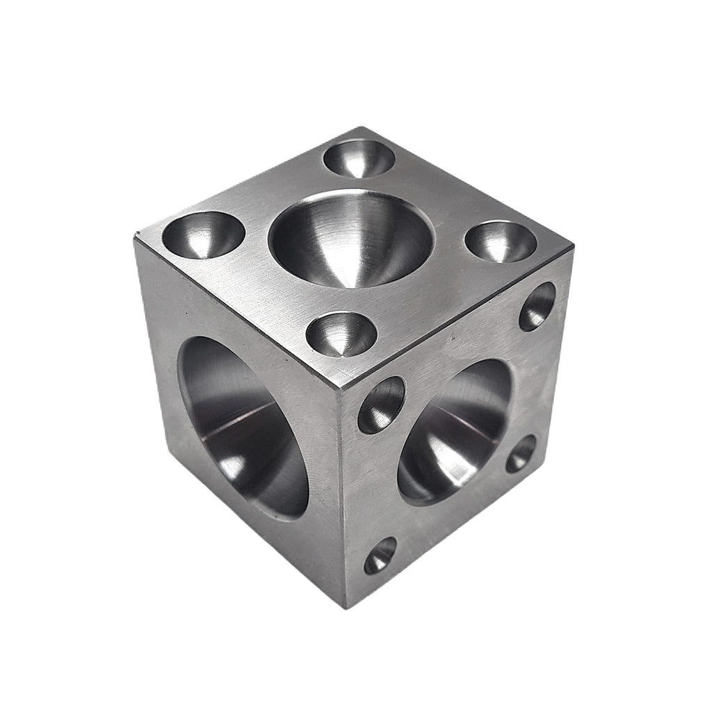 Steel Doming Block 2.5" x 2.5" x 2.5" Dapping -Jewelry Making Metal Forming Tool