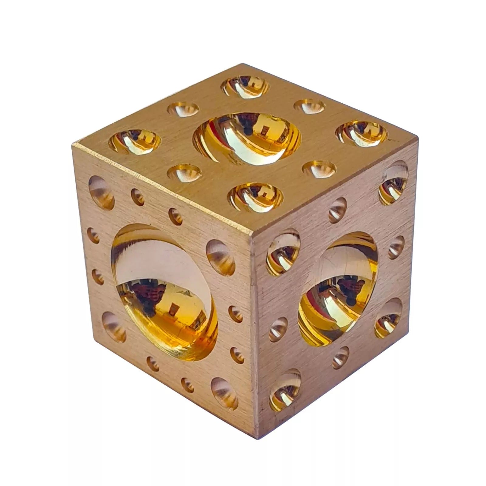 Brass Doming Block 2" x 2" x 2" Dapping -Jewelry Forming Tool