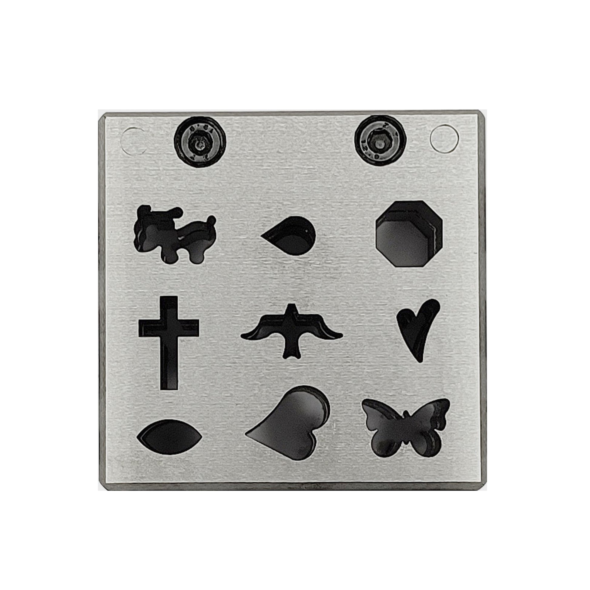 Disc Cutter Unique Multi Shape with 9 Punches - Puppy, Cross, Bird, Butterfly