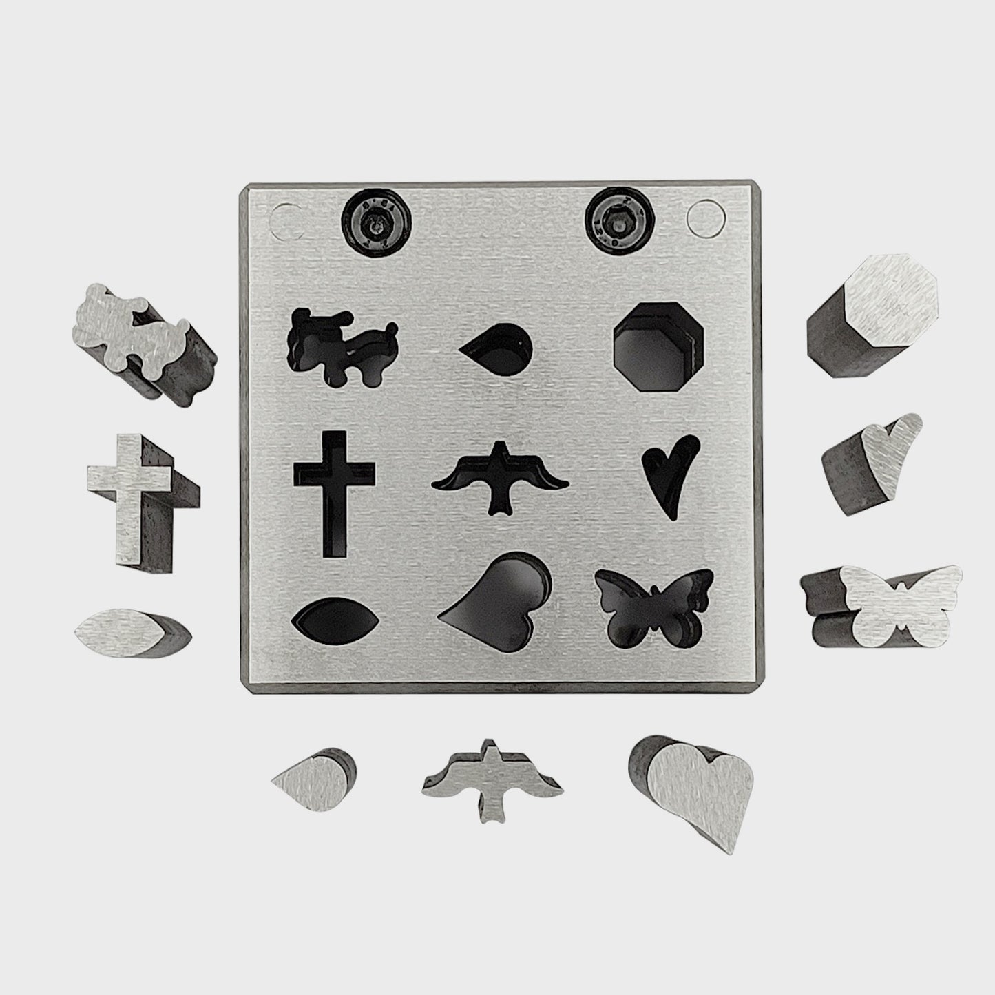 Disc Cutter Unique Multi Shape with 9 Punches - Puppy, Cross, Bird, Butterfly