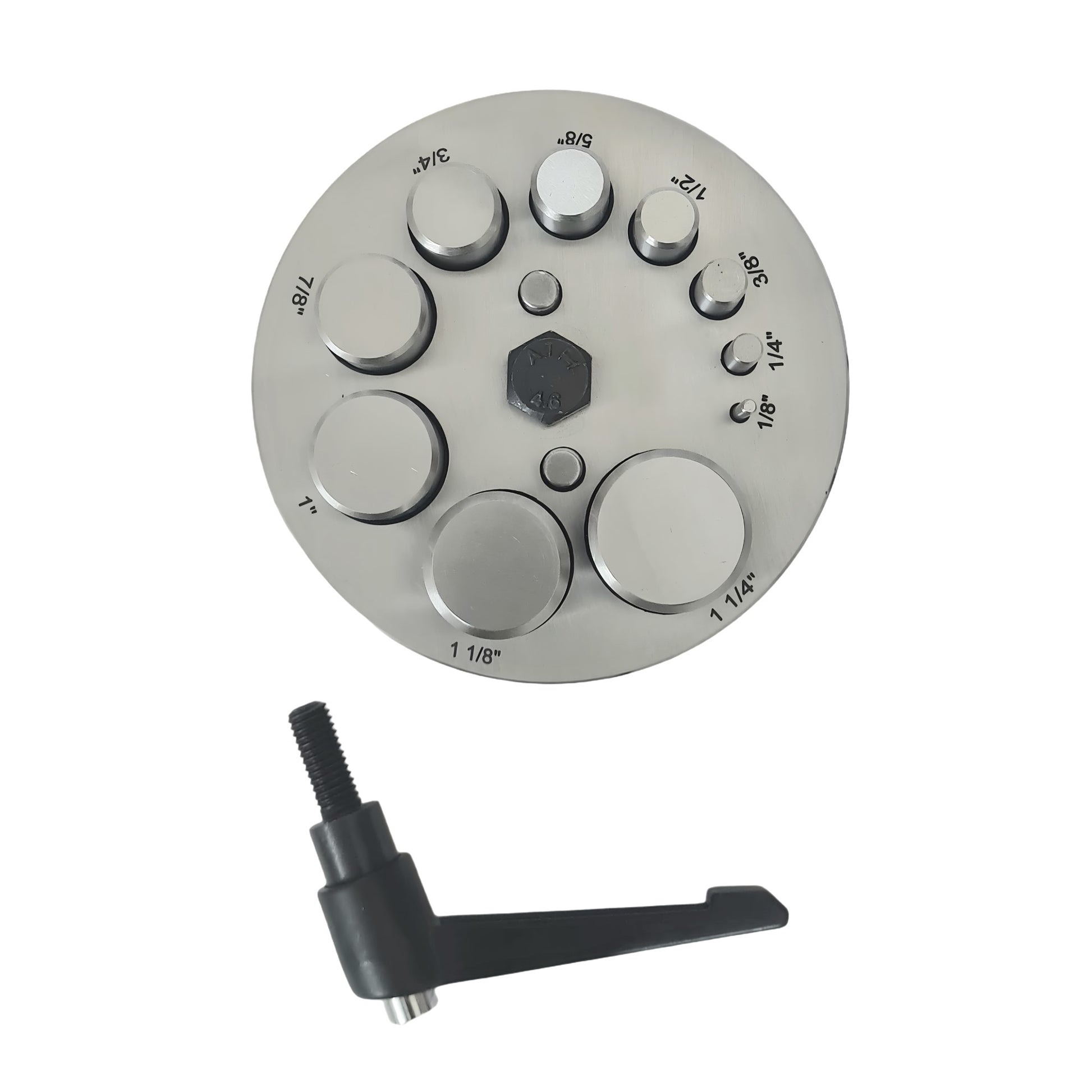 Round Disc Cutter Set with 10 Punches - Sizes From 1/8" to 1-1/4" Diameter