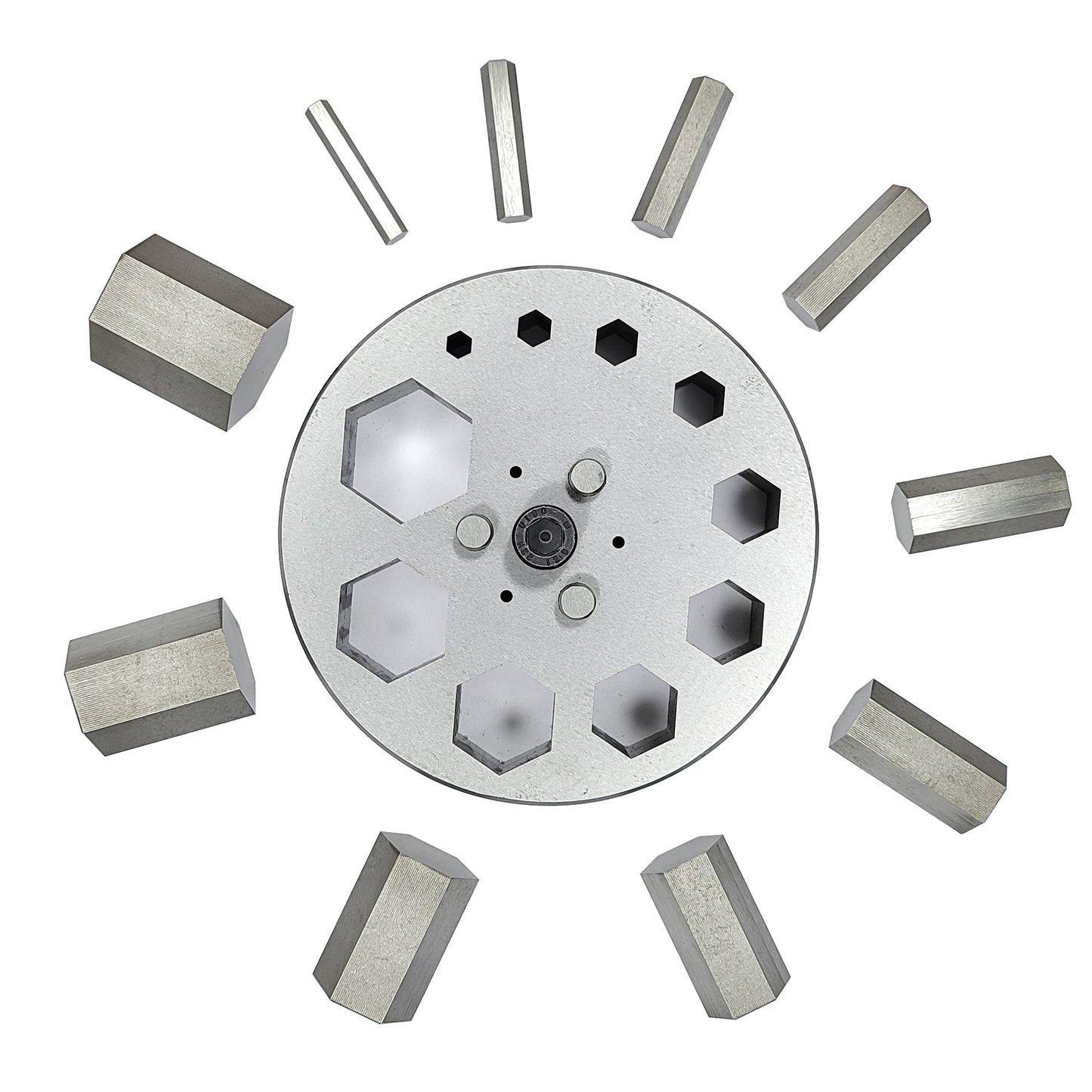 Hexagonal Shape Disc Cutter with Set of 10 Punches Size 4mm-31mm