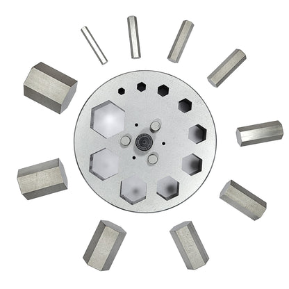 Hexagonal Shape Disc Cutter with Set of 10 Punches Size 4mm-31mm