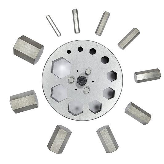 Hexagonal Shape Disc Cutter with Set of 10 Punches Size 4mm-31mm