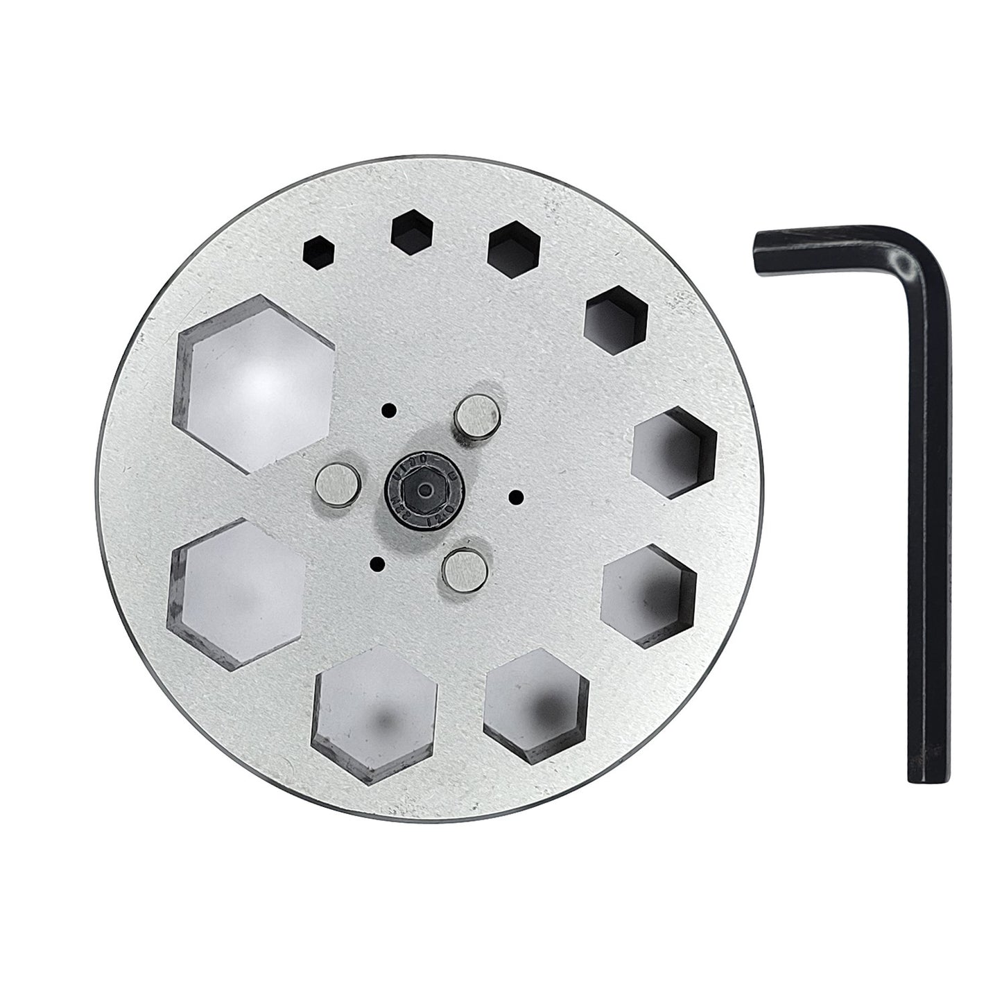 Hexagonal Shape Disc Cutter with Set of 10 Punches Size 4mm-31mm