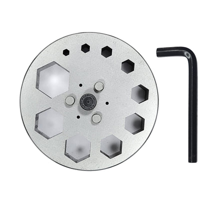 Hexagonal Shape Disc Cutter with Set of 10 Punches Size 4mm-31mm