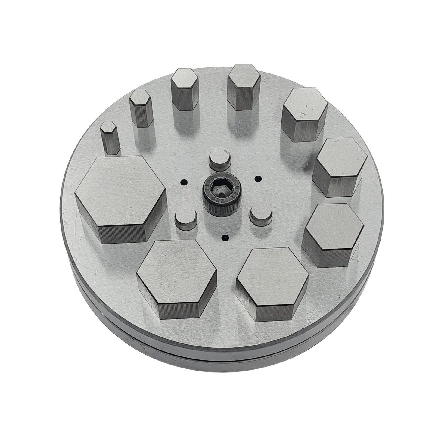 Hexagonal Shape Disc Cutter with Set of 10 Punches Size 4mm-31mm