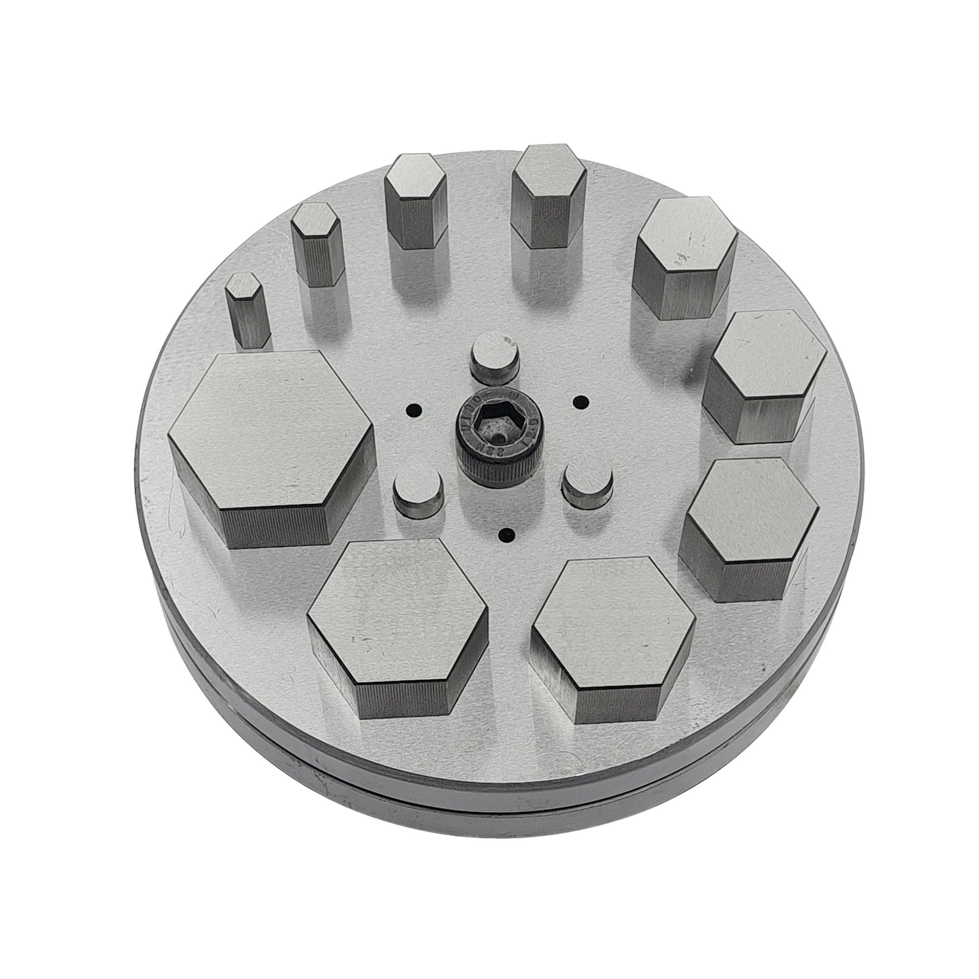 Hexagonal Shape Disc Cutter with Set of 10 Punches Size 4mm-31mm