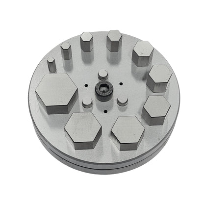Hexagonal Shape Disc Cutter with Set of 10 Punches Size 4mm-31mm