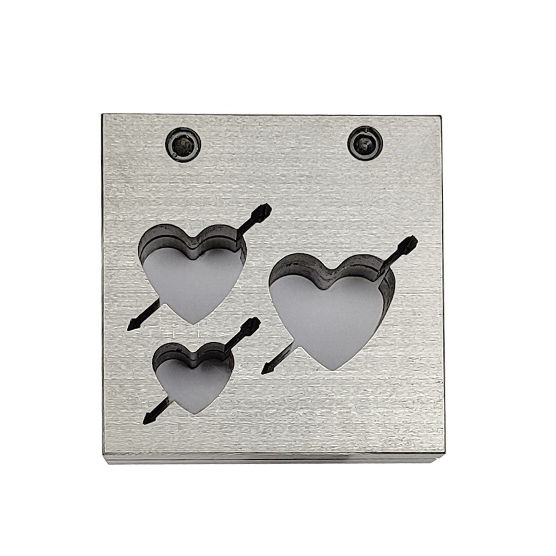Cupid Heart Shape Disc Cutter with Set of 3 Punches Size 35mm-46mm