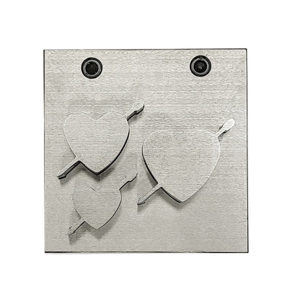 Cupid Heart Shape Disc Cutter with Set of 3 Punches Size 35mm-46mm
