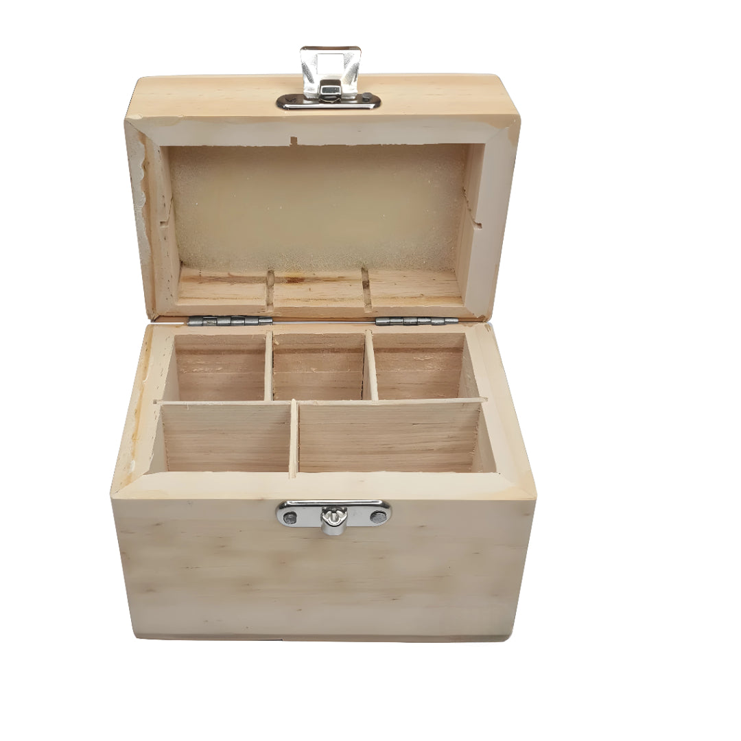 Wooden Box with 5 Compartments for Gold Testing Kit Jewelry making Tool Supplies