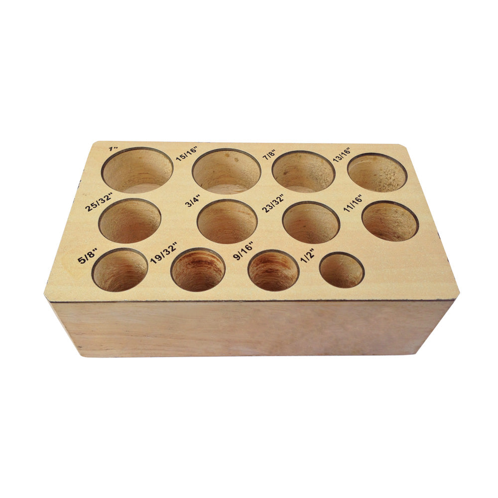 12-Piece Dapping Punches on Wooden Stand - Jewelry Forming Set 12.70mm-25.40mm