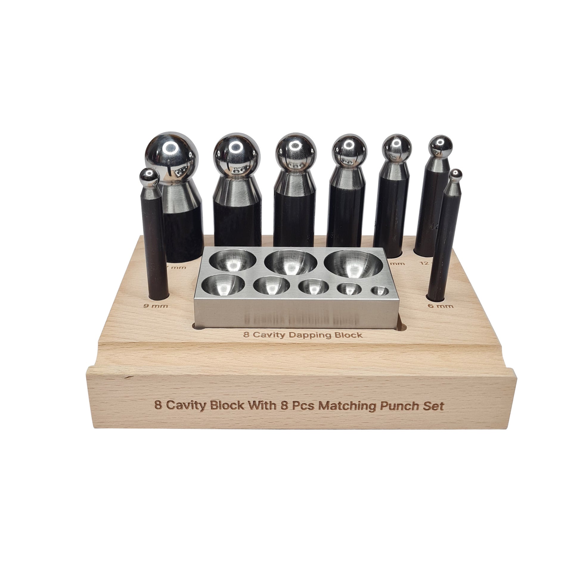 10-Pc Metal Forming Dapping Doming Punch & Block Set 6 mm to 27 mm
