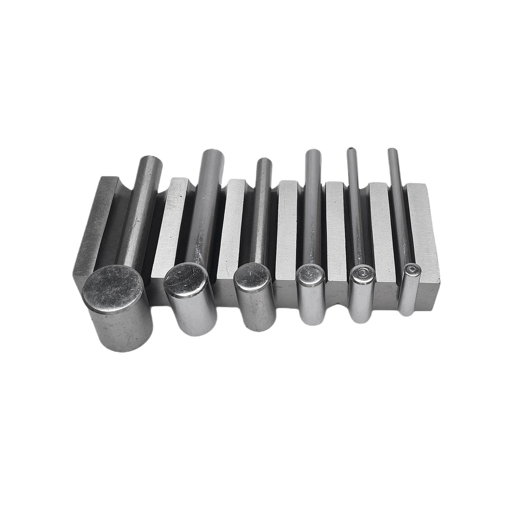 Metal Swage Block U-Channel Forming Dapping Metal Block with 6 Hammer Punches