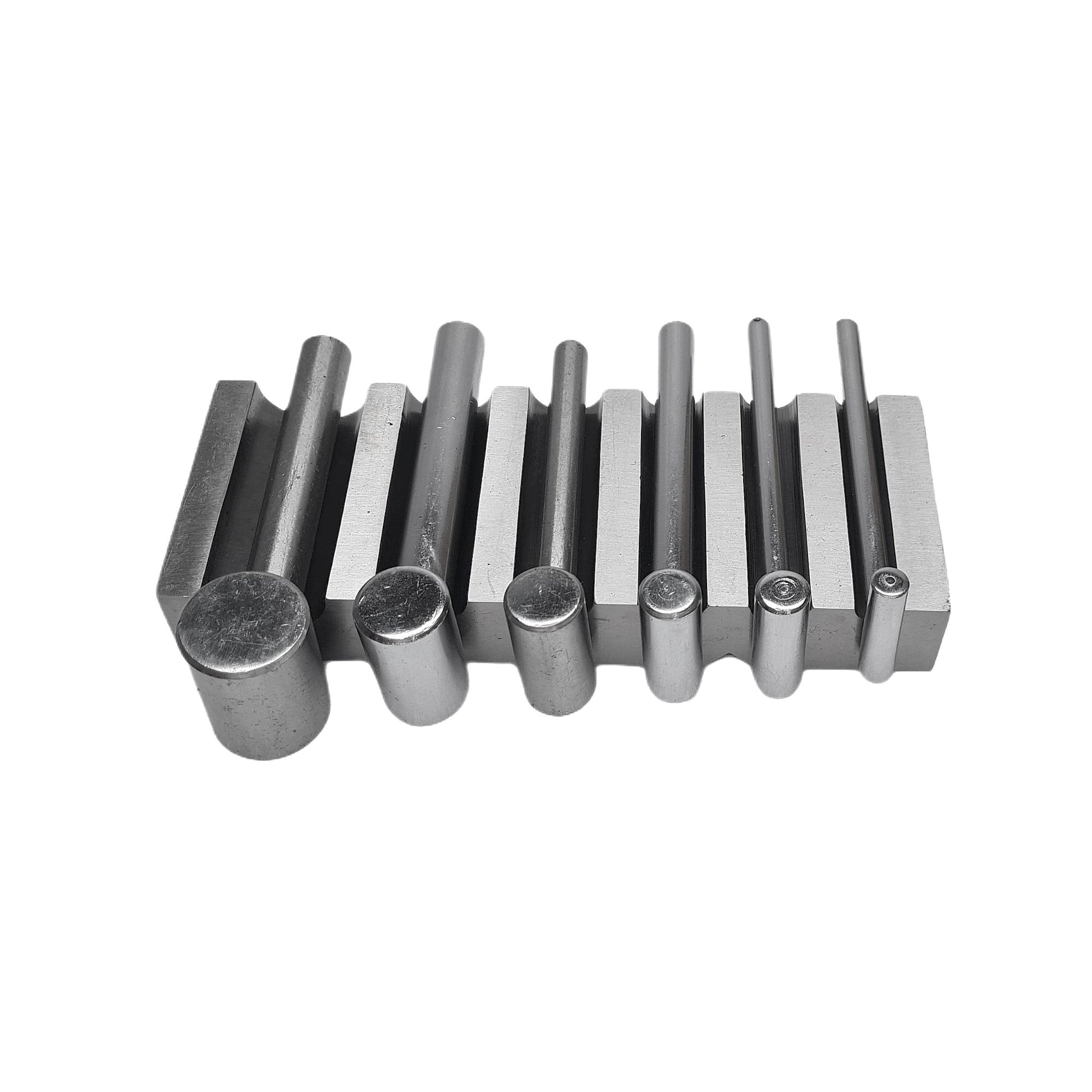 Metal Swage Block U-Channel Forming Dapping Metal Block with 6 Hammer Punches