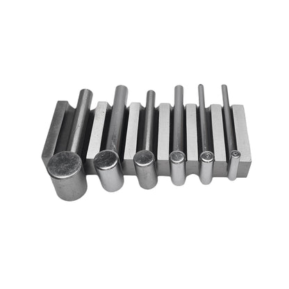 Metal Swage Block U-Channel Forming Dapping Metal Block with 6 Hammer Punches