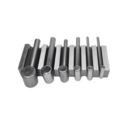 Metal Swage Block U-Channel Forming Dapping Metal Block with 6 Hammer Punches