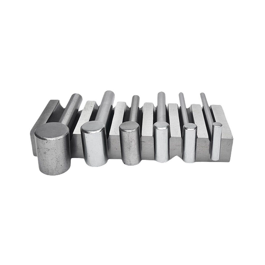 Metal Swage Block U-Channel Forming Dapping Metal Block with 6 Hammer Punches