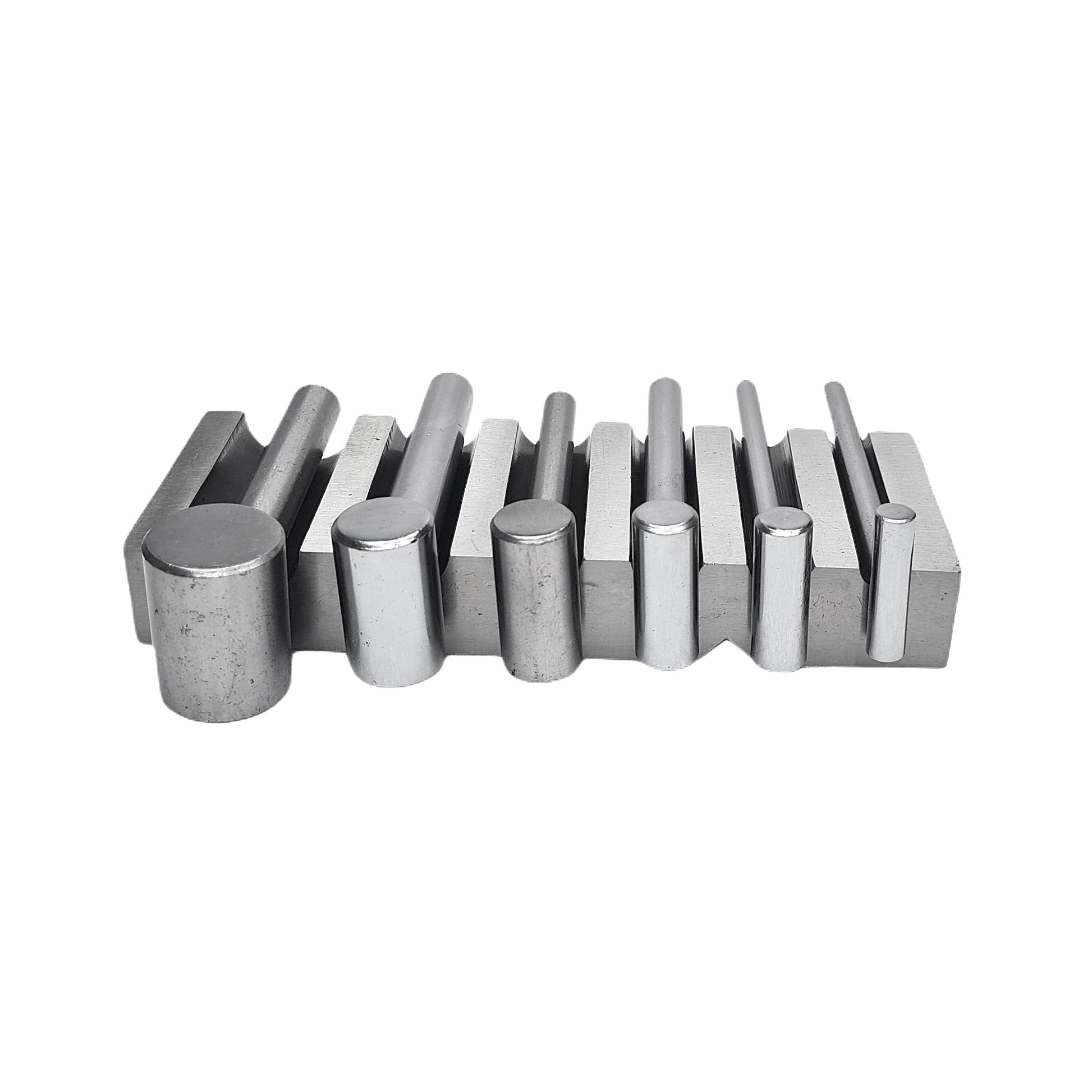 Metal Swage Block U-Channel Forming Dapping Metal Block with 6 Hammer Punches
