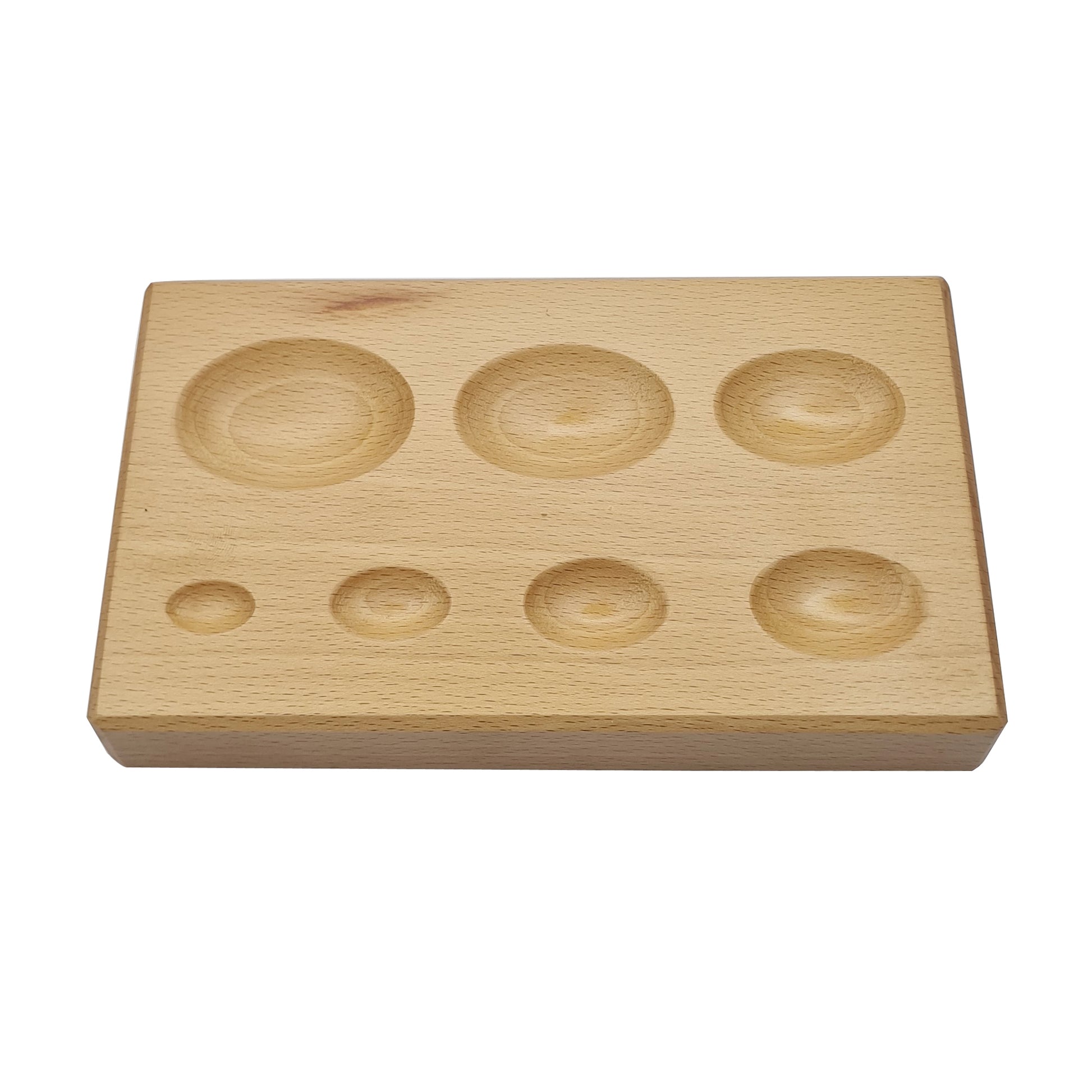 7-Cavity Metal Forming Oval Shaped Wooden Dapping Block -  Jewelry Making Tool