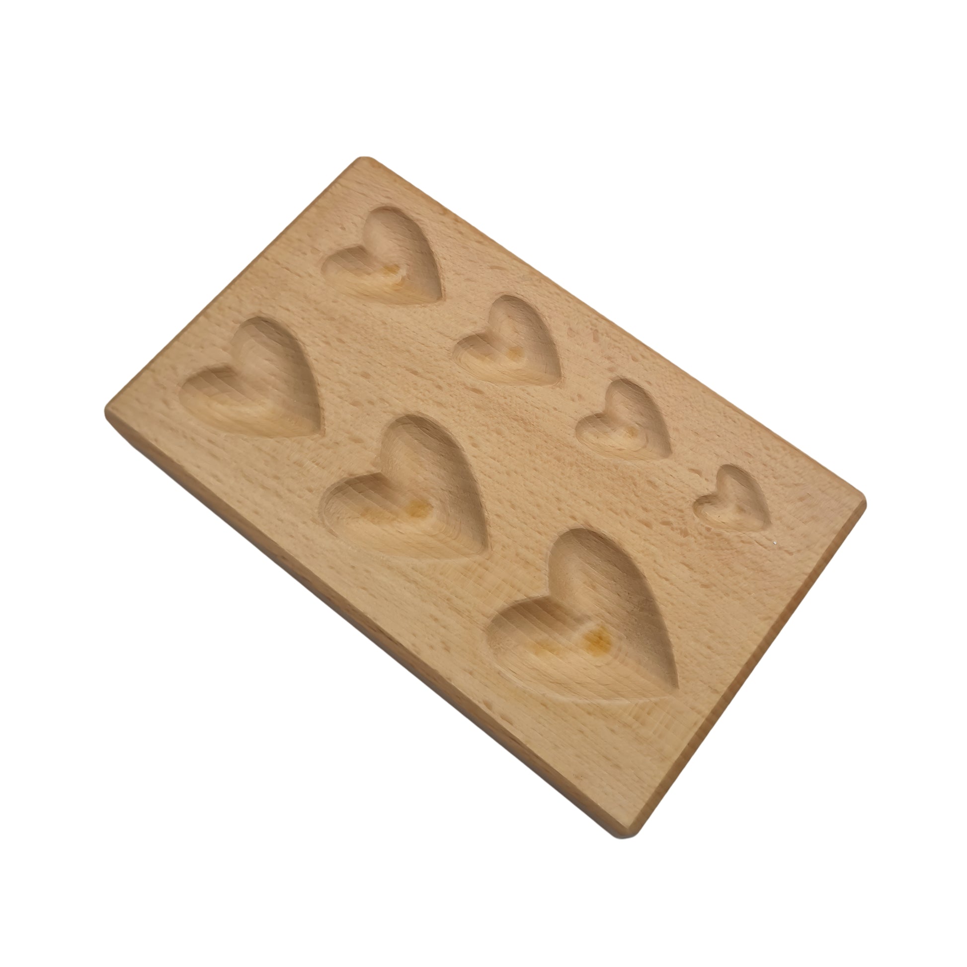 7-Cavity Metal Forming Heart Shaped Wooden Dapping Block -  Jewelry Making Tool