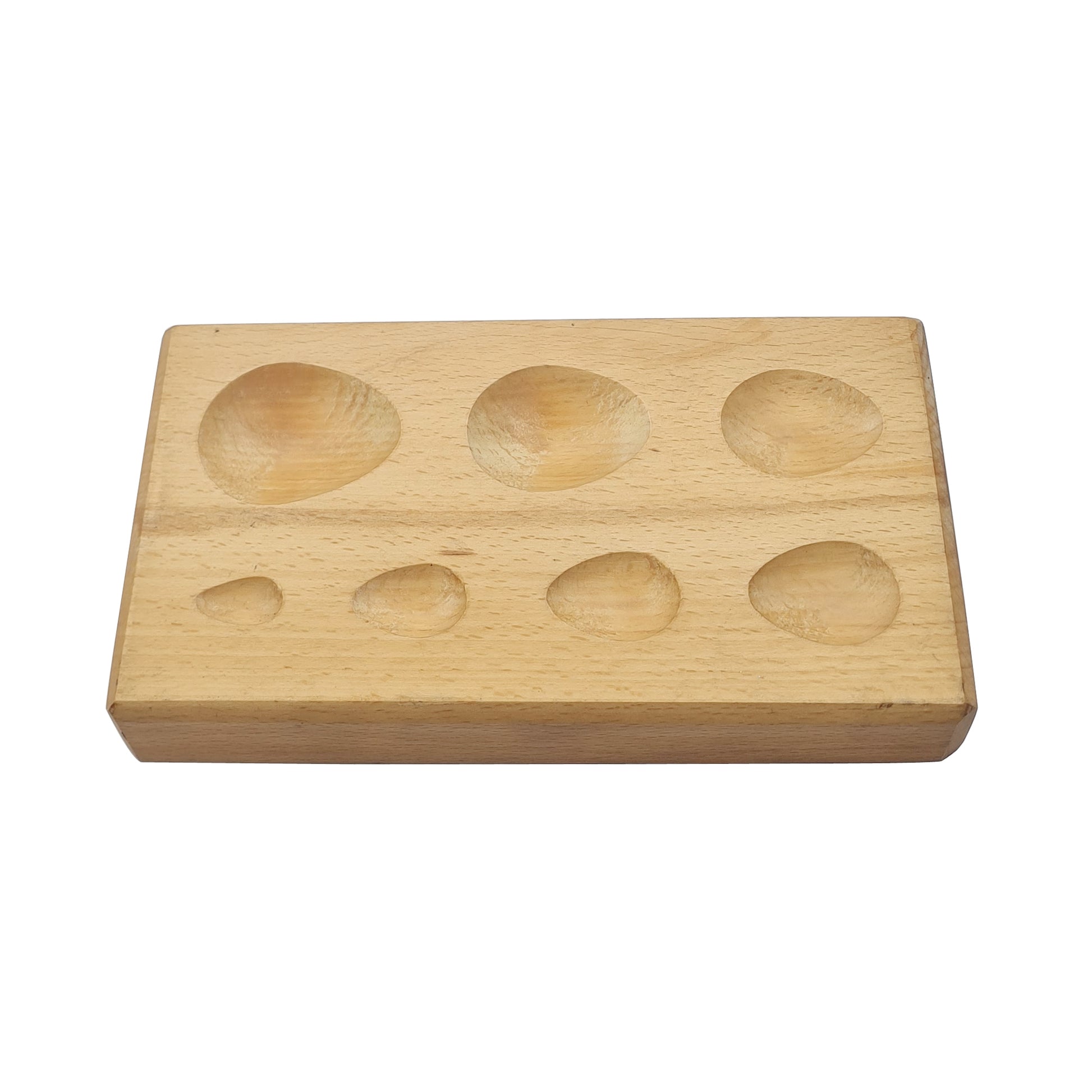 7-Cavity Metal Forming Teardrop Shaped Wooden Dapping Block-Jewelry Making Tool