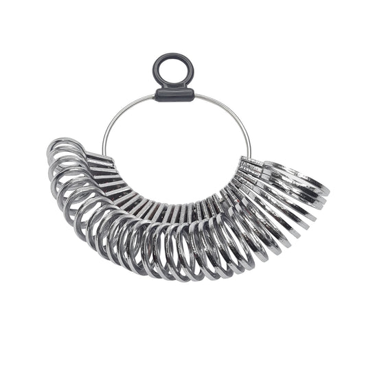 Finger Gauge Metal Slim Band U.S. Standard 1-15 (29 Rings)Width 2mm-Jewelry Tool