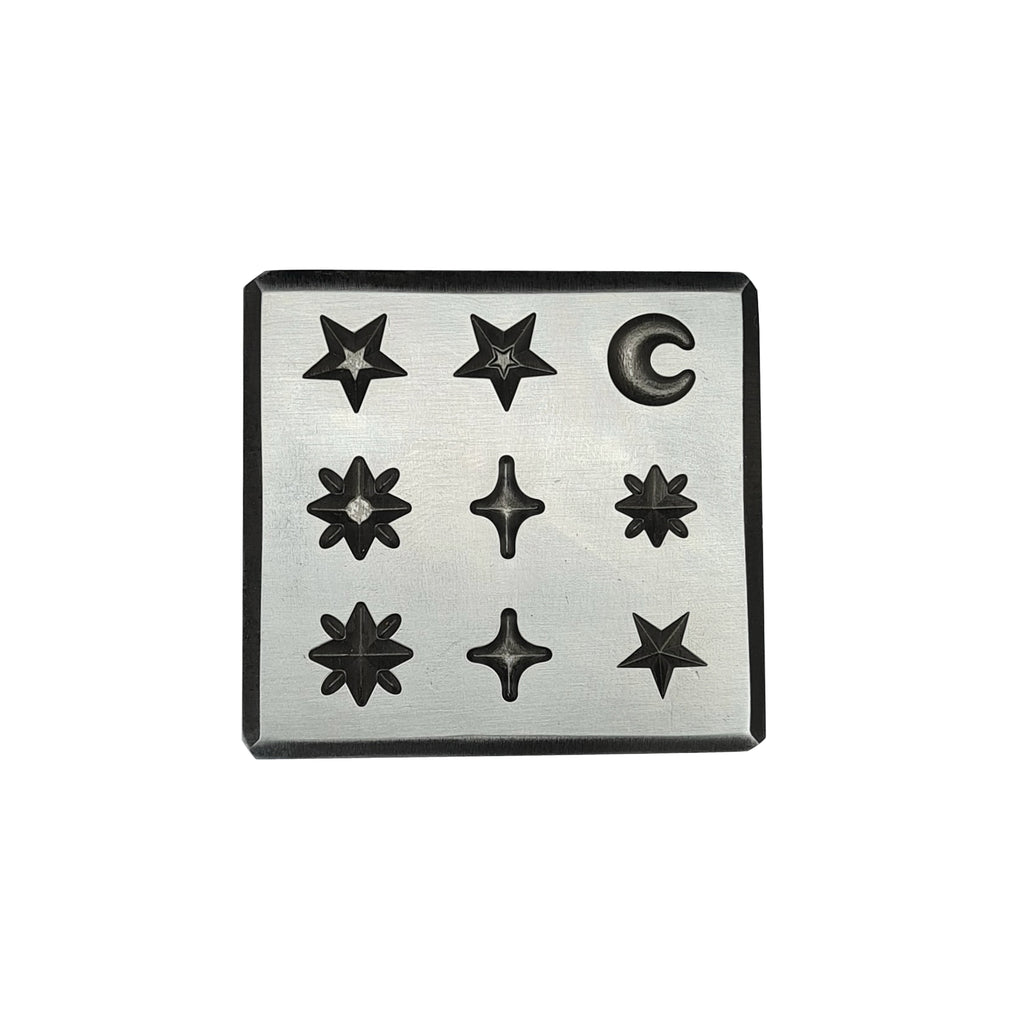 9 Impression Celestial Shapes Shot Plate - Silversmith Tools- Jewelry Making Die
