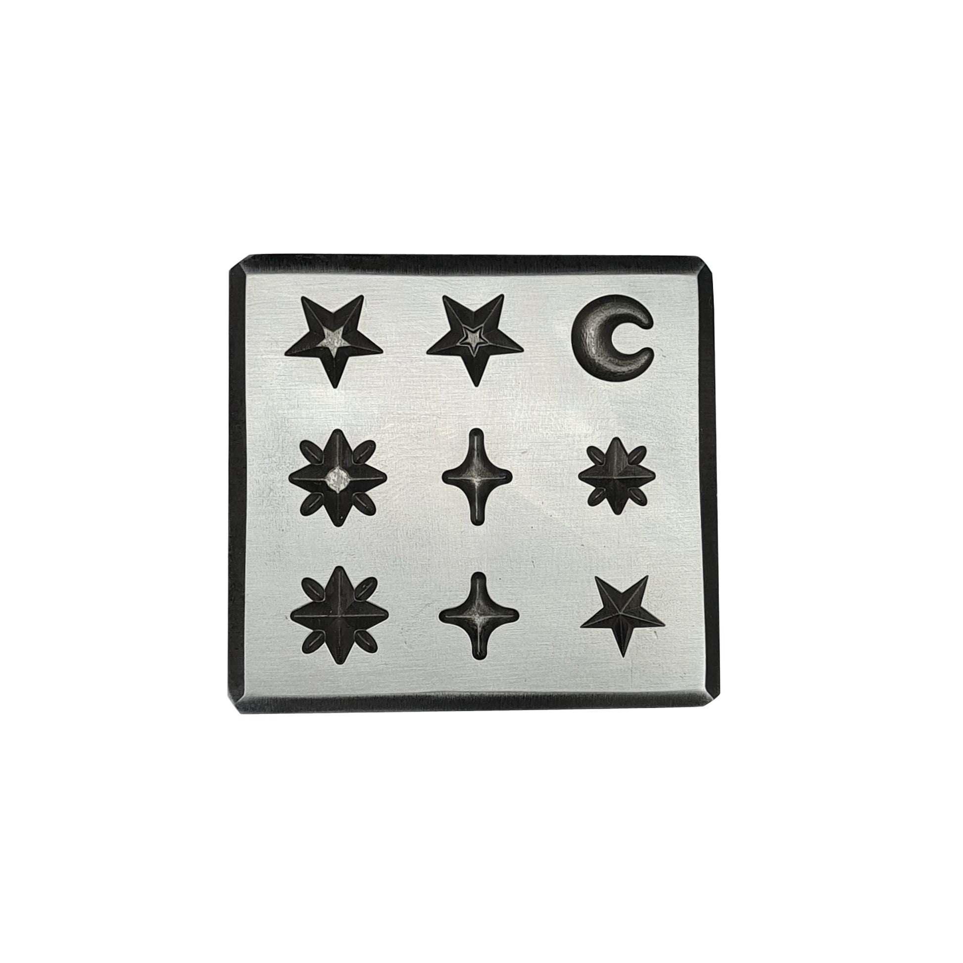 9 Impression Celestial Shapes Shot Plate - Silversmith Tools- Jewelry Making Die