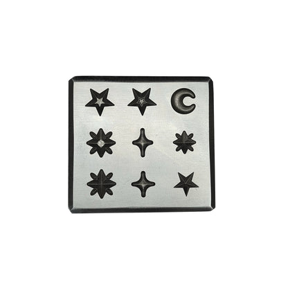 9 Impression Celestial Shapes Shot Plate - Silversmith Tools- Jewelry Making Die