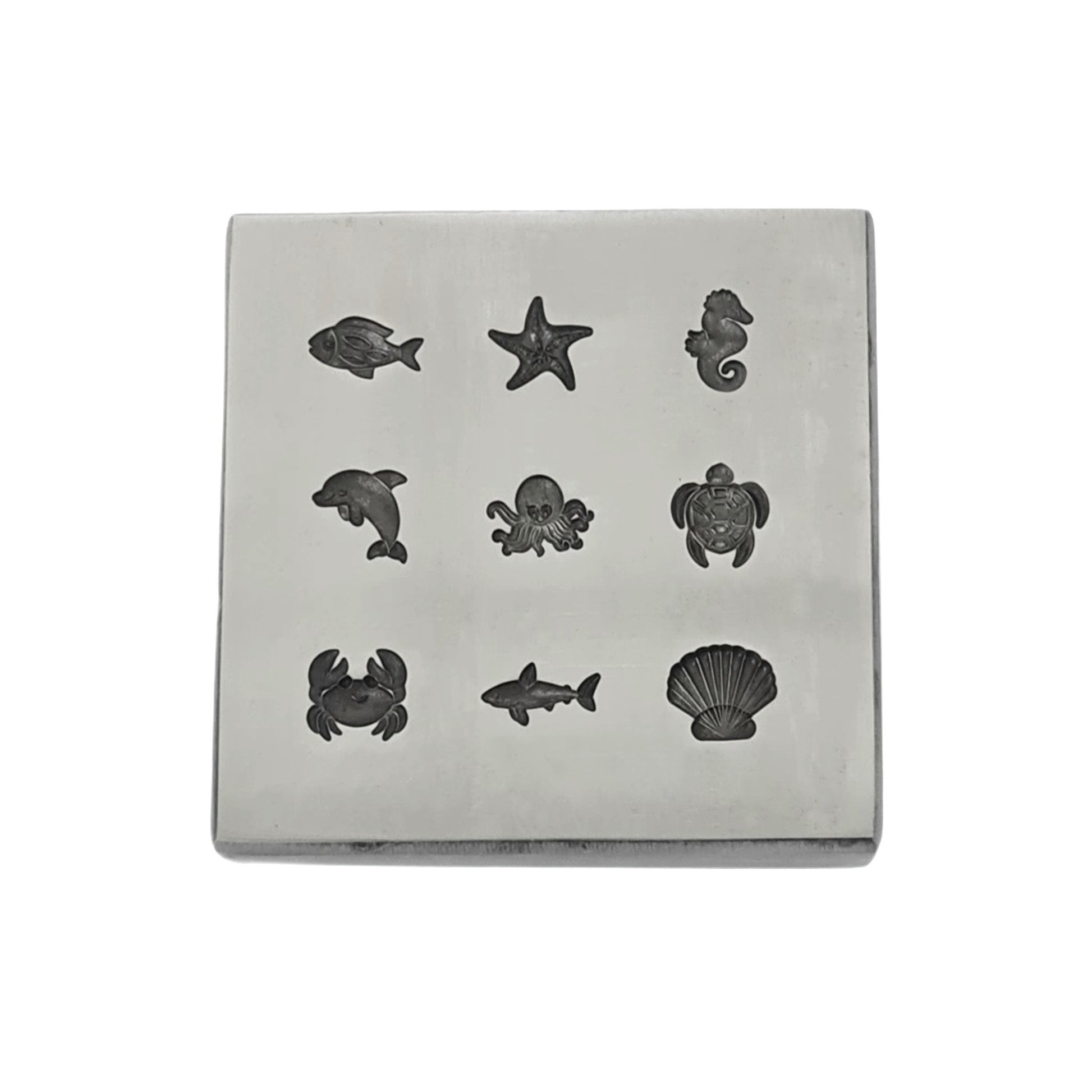 9 Impression Sea Life Shapes Shot Plate - Silversmith Tools - Jewelry Making Die
