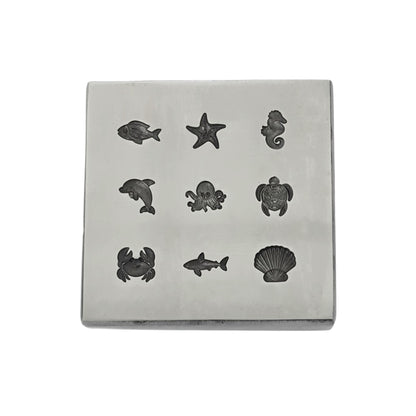 9 Impression Sea Life Shapes Shot Plate - Silversmith Tools - Jewelry Making Die