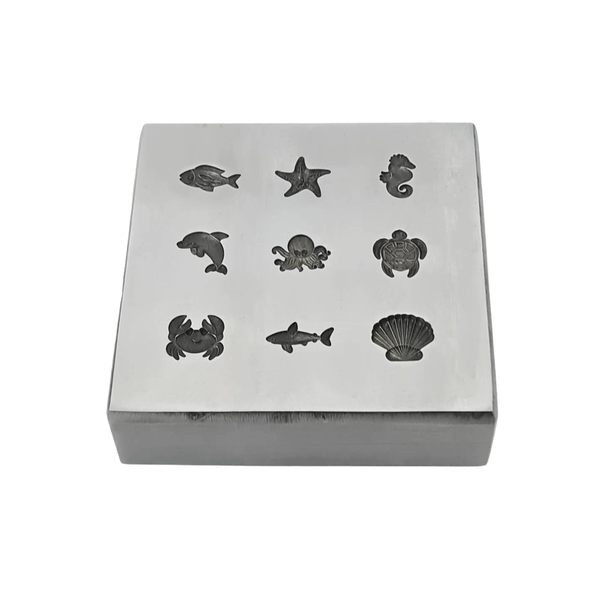 9 Impression Sea Life Shapes Shot Plate - Silversmith Tools - Jewelry Making Die