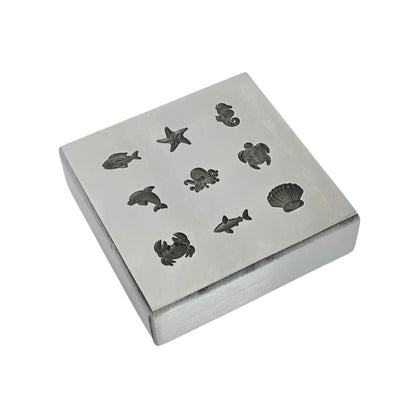 9 Impression Sea Life Shapes Shot Plate - Silversmith Tools - Jewelry Making Die
