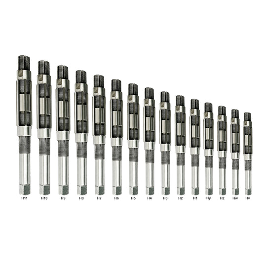 Adjustable Hand Reamer 15 Pcs Set H-V To H-11 Sizes 1/4 " To 1.1/16 "