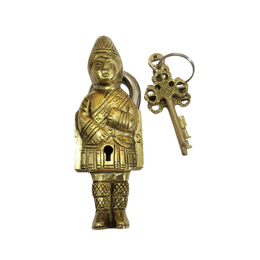 Antique Padlock Brass Hand Crafted Working Decorative Girl Doll Shape Padlock