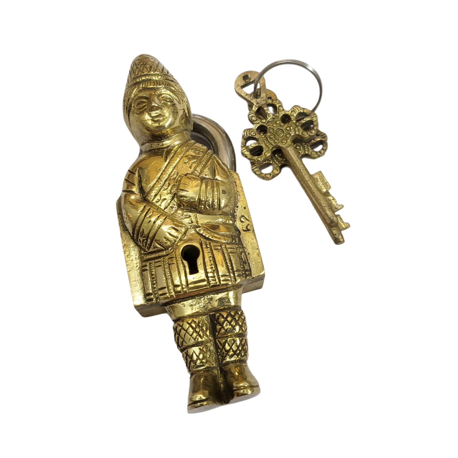 Antique Padlock Brass Hand Crafted Working Decorative Girl Doll Shape Padlock