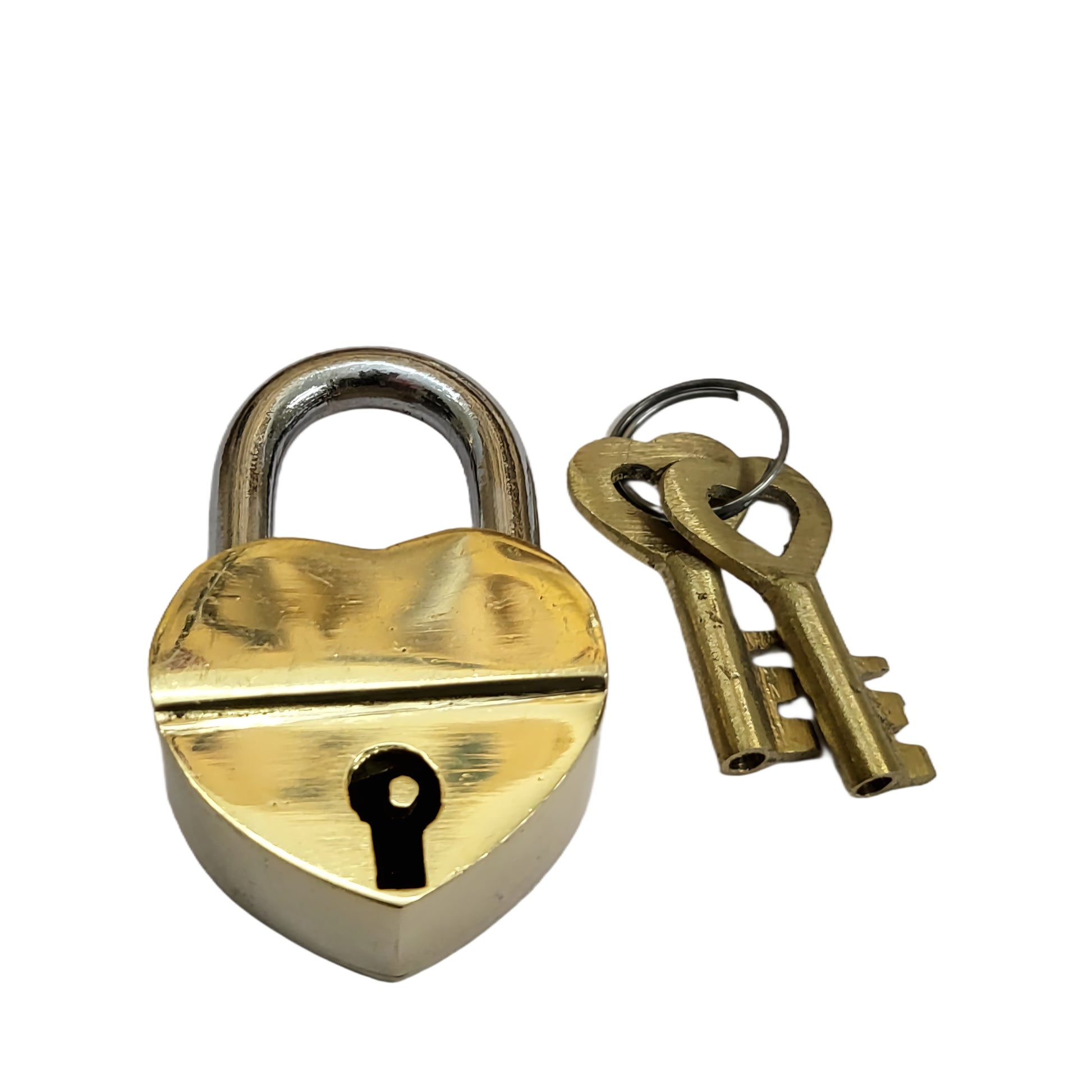 Antique Padlock Brass Hand Crafted Working Decorative Heart Shape Padlock