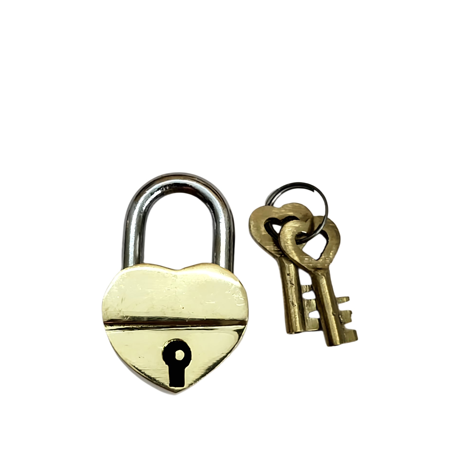 Antique Padlock Brass Hand Crafted Working Decorative Heart Shape Padlock