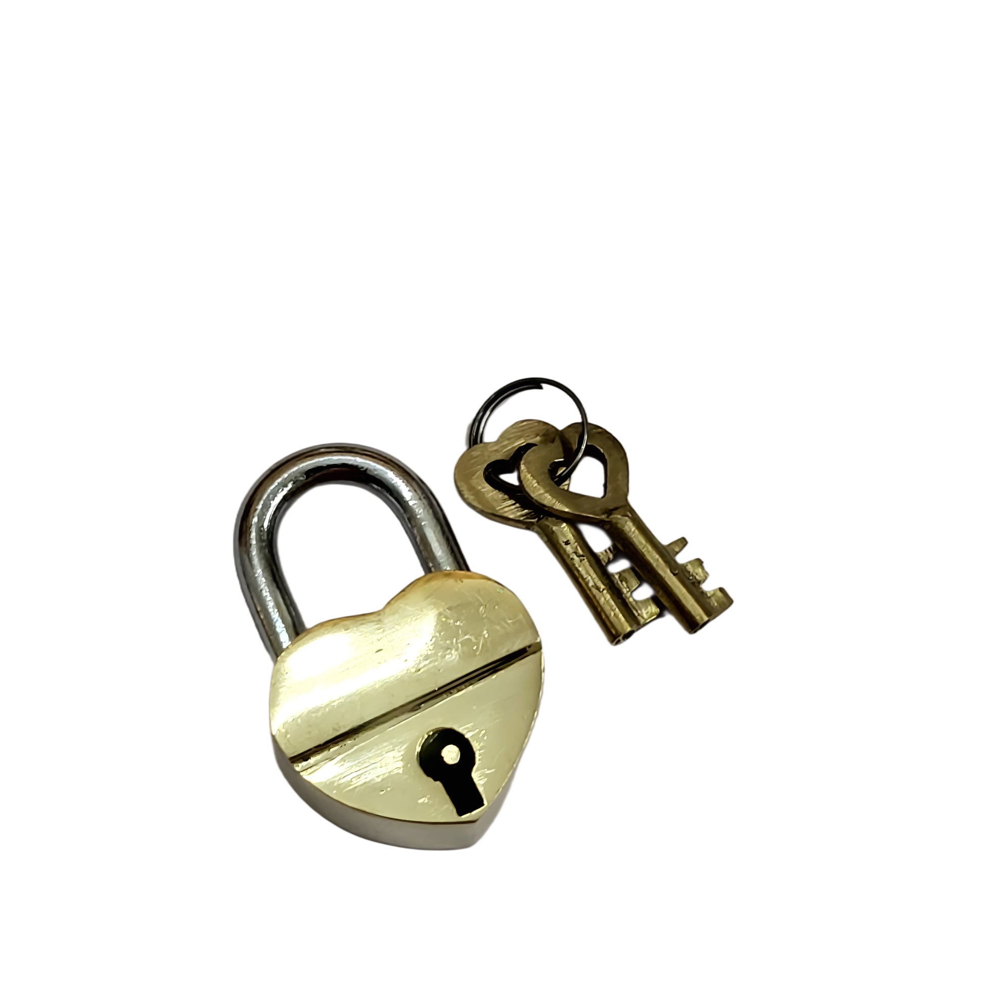 Antique Padlock Brass Hand Crafted Working Decorative Heart Shape Padlock