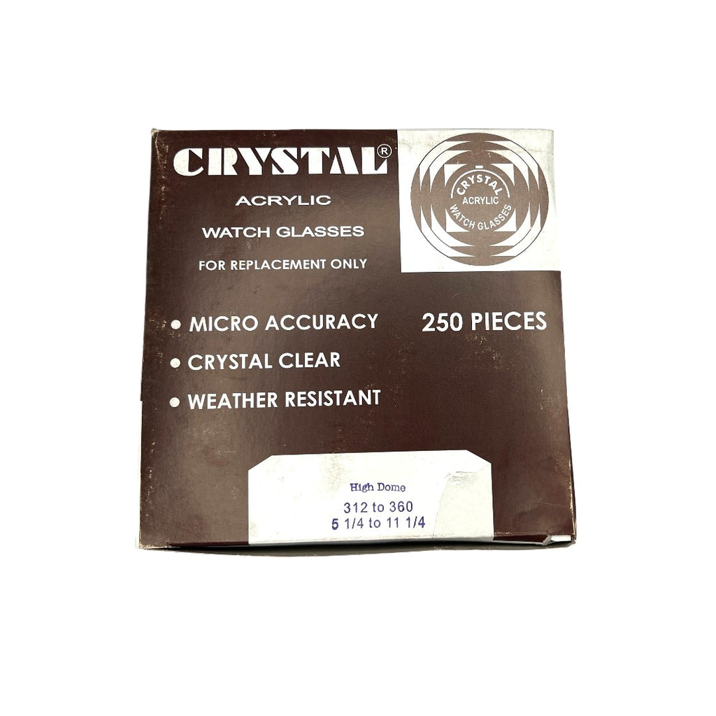 Assortment Watch Crystals 250pcs High Dome Plastic Crystals Size 312 to 360mm