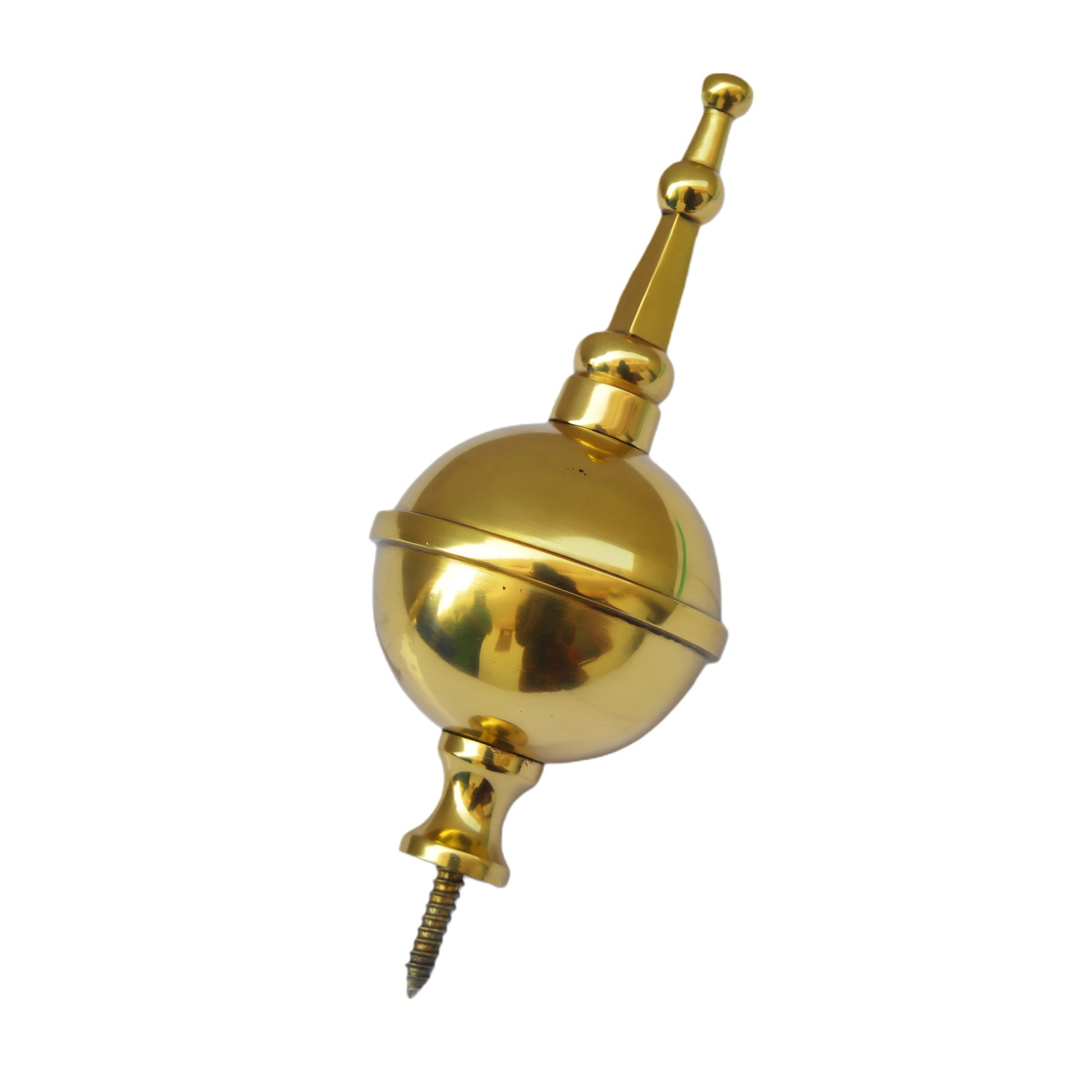 4 1/2" Brass Ball & Spire Clock Finial for Grandfather Longcase & Bracket Clocks