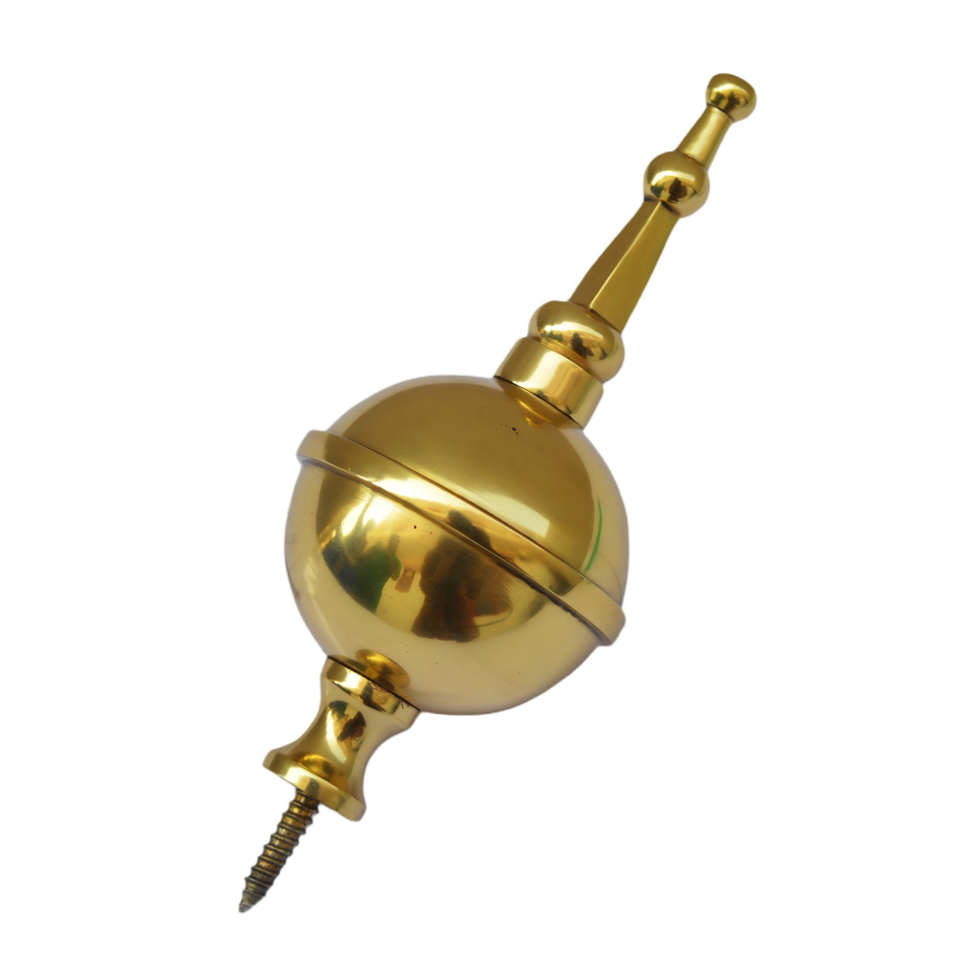 4 1/2" Brass Ball & Spire Clock Finial for Grandfather Longcase & Bracket Clocks