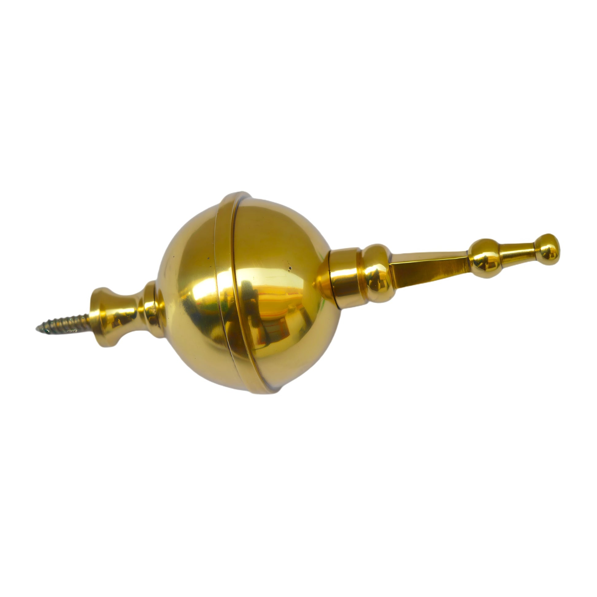 4 1/2" Brass Ball & Spire Clock Finial for Grandfather Longcase & Bracket Clocks